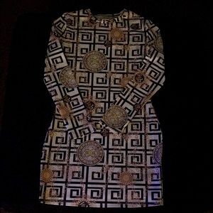 Women XL gold and black bodycon dress